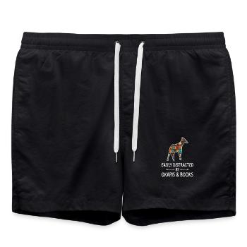 Silhouette de la bibliothèque d’alpagas - Short de bain - noir - Devant - AI Model Male 185 light (185cm)
