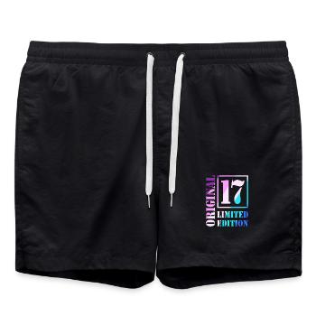 17e anniversaire Garçon Fille Adolescent Original 17 - Short de bain - noir - Devant - AI Model Male 185 light (185cm)