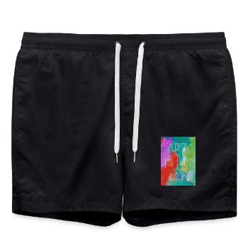 Art is my jam - Swim Trunks - black - Front - AI Model Male 185 light (185cm)