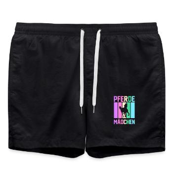 Reiten Pferdeliebhaber Reiterhof Pferde - Badeshorts - Schwarz - Vorne - AI Model Male 185 light (185cm)