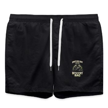 Pack Surprise Quotidien | Collecte d’ordures, humour - Short de bain - noir - Devant - AI Model Male 185 light (185cm)