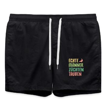 Taubenzüchter Spruch Lustig Taubenflüsterer - Badeshorts - Schwarz - Vorne - AI Model Male 185 light (185cm)