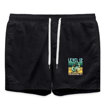 11. Geburtstag Junge Mädchen Gamer Level 11 - Badeshorts - Schwarz - Vorne - AI Model Male 185 light (185cm)