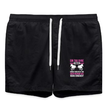 Reiten Pferdeliebhaber Reiterhof Pferde - Badeshorts - Schwarz - Vorne - AI Model Male 185 light (185cm)