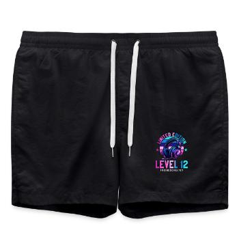 11. Geburtstag Junge Mädchen Gamer Level 11 - Badeshorts - Schwarz - Vorne - AI Model Male 185 light (185cm)