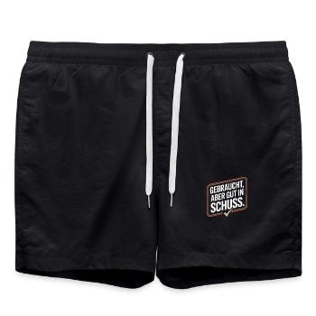 Gebraucht Aber Gut In Schuss Oldtimer Geburtstag - Badeshorts - Schwarz - Vorne - AI Model Male 185 light (185cm)