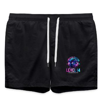 14. Geburtstag Junge Mädchen Gaming Level 14 Jahre - Badeshorts - Schwarz - Vorne - AI Model Male 185 light (185cm)