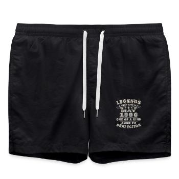 May 1996 Vintage Birthday Gift - Swim Trunks - black - Front - AI Model Male 185 light (185cm)