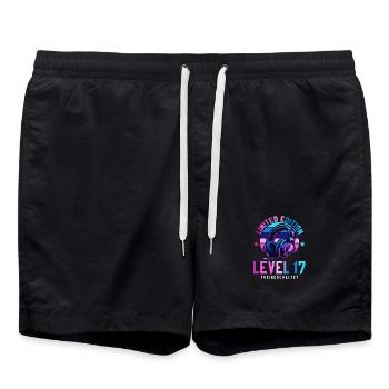 17. Geburtstag Junge Mädchen Gamer Level 17 Jahre - Badeshorts - Schwarz - Vorne - AI Model Male 185 light (185cm)
