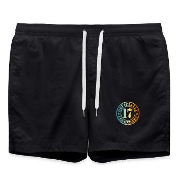 17e anniversaire Garçon Fille Légende Niveau 17 - Short de bain - noir - Devant - AI Model Male 185 light (185cm)
