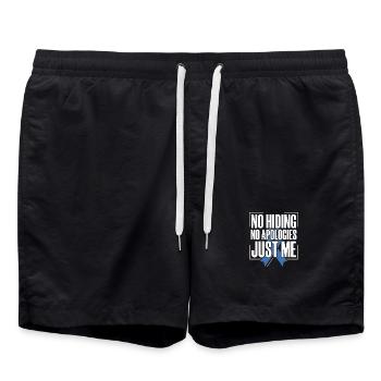Alopezie-bewusstsein Alopecia Areata Haarausfall - Badeshorts - Schwarz - Vorne - AI Model Male 185 light (185cm)