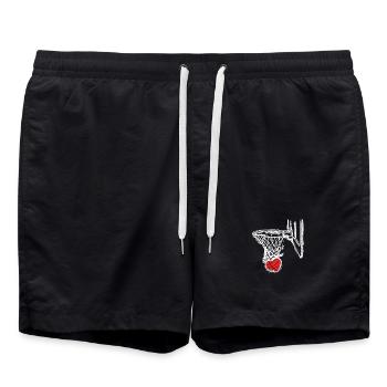 Herz-Hoop-Dunk - Badeshorts - Schwarz - Vorne - AI Model Male 185 light (185cm)
