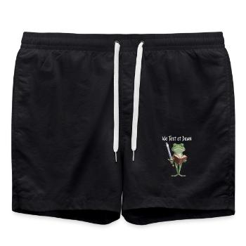 Dawn Quest Froschschwert & Buch - Badeshorts - Schwarz - Vorne - AI Model Male 185 light (185cm)