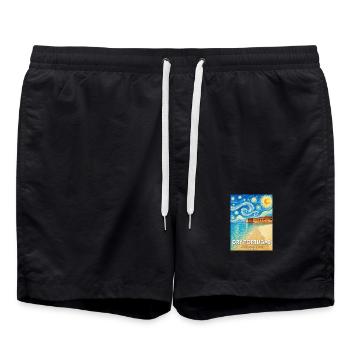 Dry Tortugas Coastal Art Florida - Short de bain - noir - Devant - AI Model Male 185 light (185cm)