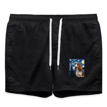 Cavalier King Charles Spaniel - Short de bain - noir - Devant - AI Model Male 185 light (185cm)