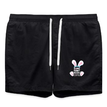 Un lapin a besoin de café - Short de bain - noir - Devant - AI Model Male 185 light (185cm)