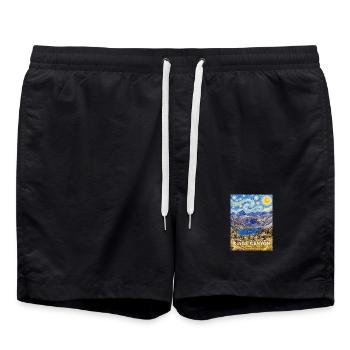 Parc national de Kings Canyon Californie Vista - Short de bain - noir - Devant - AI Model Male 185 light (185cm)