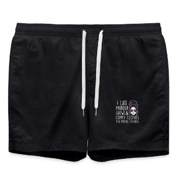 Meurtre montre des vêtements confortables 3 personnes - Short de bain - noir - Devant - AI Model Male 185 light (185cm)