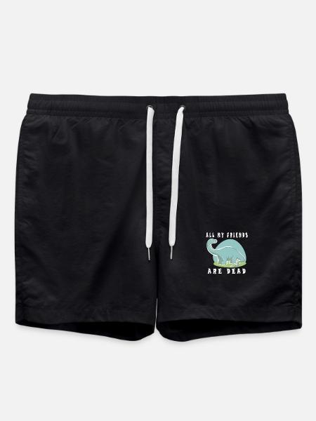 All My Friends Are Dead Dino - Swim Trunks - black