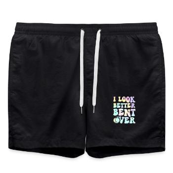 J’ai meilleure allure penchée sur le t-shirt - Short de bain - noir - Devant - AI Model Male 185 light (185cm)