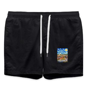 Fayetteville, Nuit étoilée en Caroline du Nord - Short de bain - noir - Devant - AI Model Male 185 light (185cm)