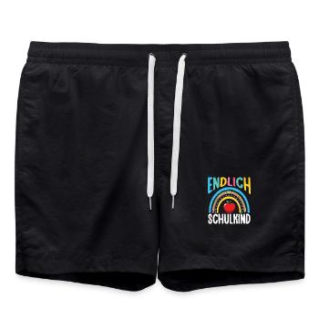 Kita Erste Klasse Regenbogen Schüler Kindergarten - Badeshorts - Schwarz - Vorne - AI Model Male 185 light (185cm)