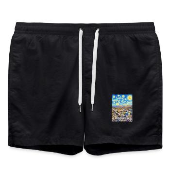 Sternenhimmel San Bernardino - Badeshorts - Schwarz - Vorne - AI Model Male 185 light (185cm)