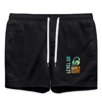 8. Geburtstag Junge Mädchen Gaming Level 8 Jahre - Badeshorts - Schwarz - Vorne - AI Model Male 185 light (185cm)