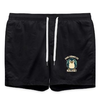Guten Morgen Ganz Dünnes Eis Freundchen Pinguin - Badeshorts - Schwarz - Vorne - AI Model Male 185 light (185cm)