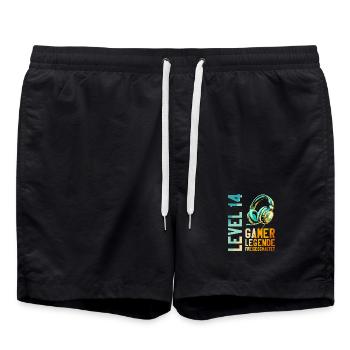 14. Geburtstag Junge Mädchen Gaming Level 14 Jahre - Badeshorts - Schwarz - Vorne - AI Model Male 185 light (185cm)