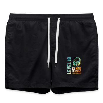 18. Geburtstag Junge Mädchen Gaming Level 18 Jahre - Badeshorts - Schwarz - Vorne - AI Model Male 185 light (185cm)