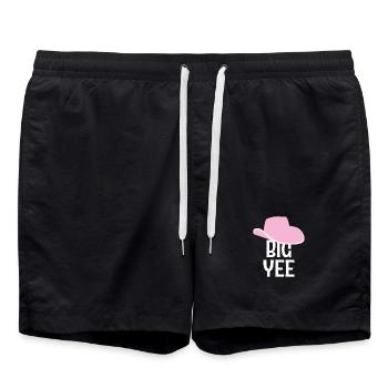 Big Yee Pink Cowboyhut - Badeshorts - Schwarz - Vorne - AI Model Male 185 light (185cm)