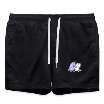 Klo Licorne Arc-en-ciel - Short de bain - noir - Devant - AI Model Male 185 light (185cm)