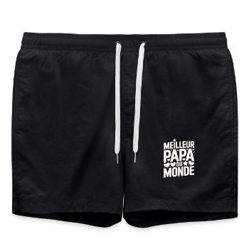 World's Best Dad – Vatertagsgeschenk - Badeshorts - Schwarz - Vorne - AI Model Male 185 light (185cm)