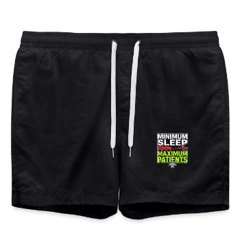 Nachtschicht-krankenschwester, Müde - Badeshorts - Schwarz - Vorne - AI Model Male 185 light (185cm)