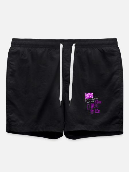 EXANGLIA (Purple + White Text) - Swim Trunks - black