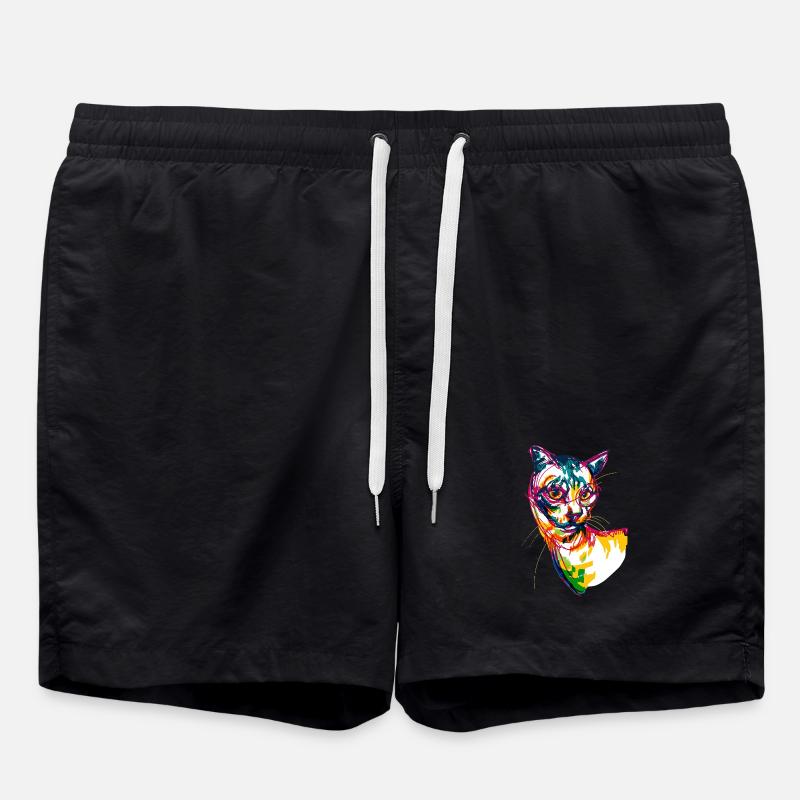 Neonkatze - Badeshorts - Schwarz
