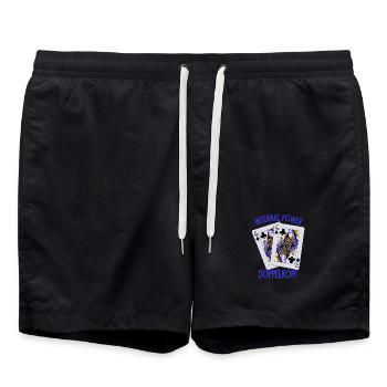 Doppelkopf: Geistige Stärke - Badeshorts - Schwarz - Vorne - AI Model Male 185 light (185cm)