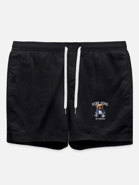 Stay Cool Be Yourself Teddy - Swim Trunks - black