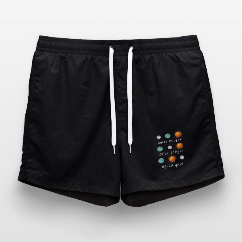 Lunar Eclipse Solar Eclipse Apocalypse Humor Swim Trunks