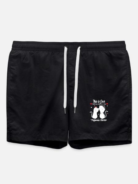 Valentine-Katzen-Pajama-Hemden - Badeshorts - Schwarz