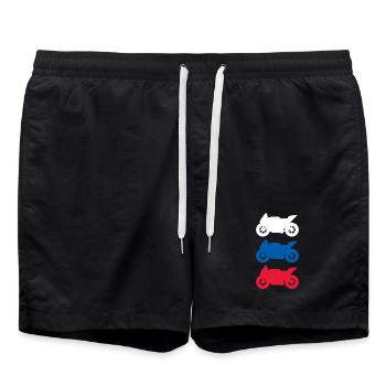 Motard du drapeau russe Motorsport Biker - Short de bain - noir - Devant - AI Model Male 185 light (185cm)