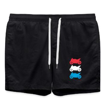 Moto Luxembourg Drapeau Motorsport Biker - Short de bain - noir - Devant - AI Model Male 185 light (185cm)