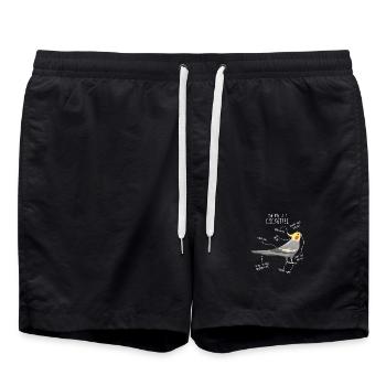 Anatomie de la calopsitte - Short de bain - noir - Devant - AI Model Male 185 light (185cm)