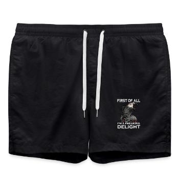 Perroquet gris d’Afrique sarcastique Perroquet drôle d’oiseau - Short de bain - noir - Devant - AI Model Male 185 light (185cm)