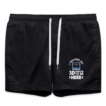 J’ai mis mon imprimante 3D en pause, c’est drôle - Short de bain - noir - Devant - AI Model Male 185 light (185cm)