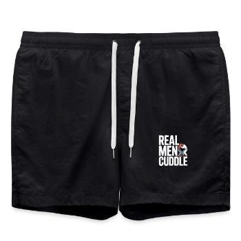De vrais hommes câlinent Brazilian Jiu Jitsu MMA Judo BJJ - Short de bain - noir - Devant - AI Model Male 185 light (185cm)