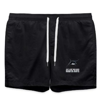 Rochen Mantarochen - Badeshorts - Schwarz - Vorne - AI Model Male 185 light (185cm)