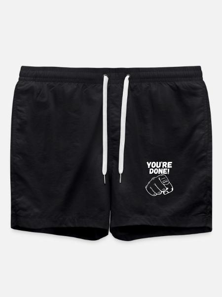 Du bist fertig! Mit dem Finger zeigen - Badeshorts - Schwarz