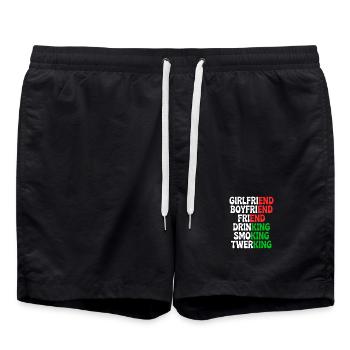 Ex Girlfriend King JGA Herren Single Party Malle - Badeshorts - Schwarz - Vorne - AI Model Male 185 light (185cm)